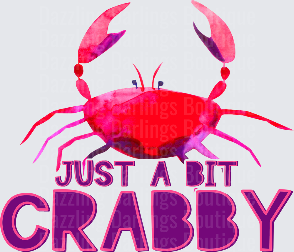 Just A Bit Crabby Pink Watercolor Crab Design