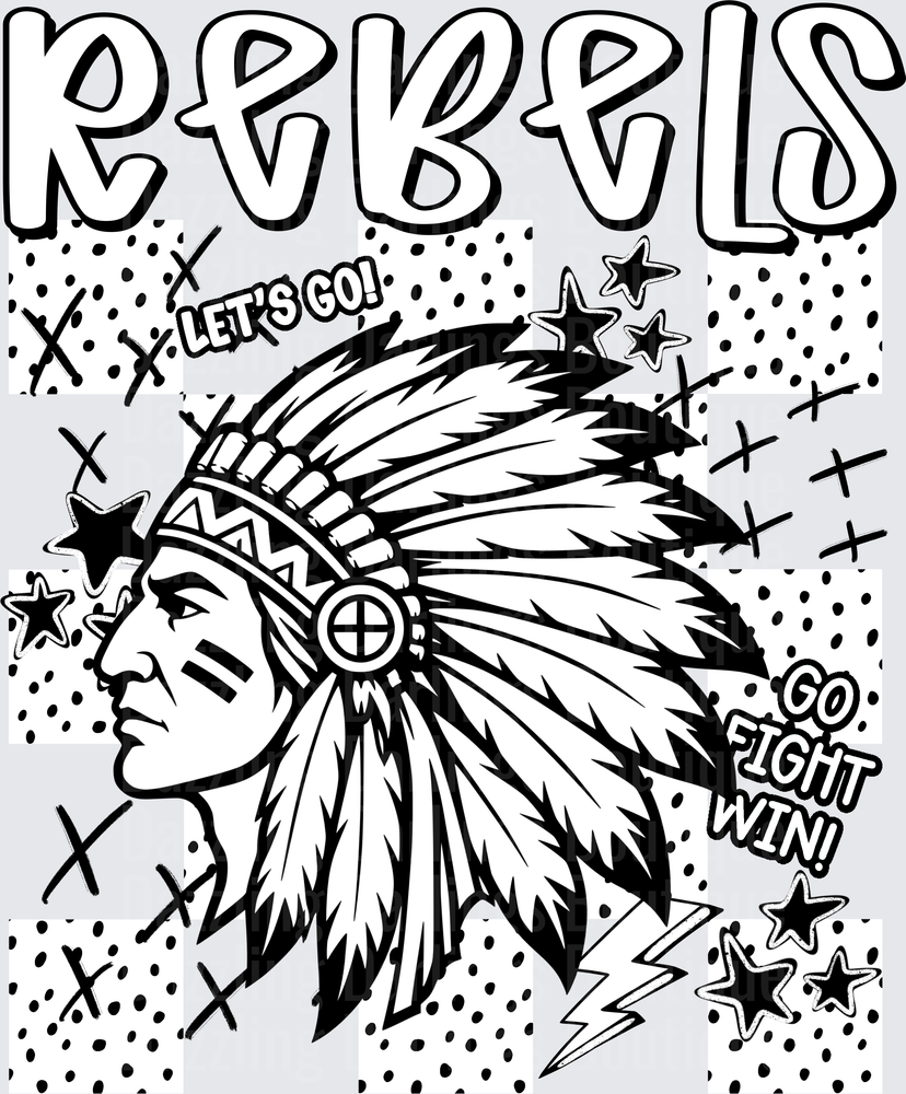 Rebels Native Chief Headdress Let's Go Fight Win Stars