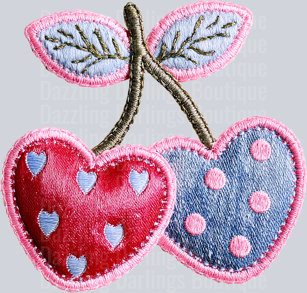 DENIM CHERRIES PATCHWORK VALENTINES DAY