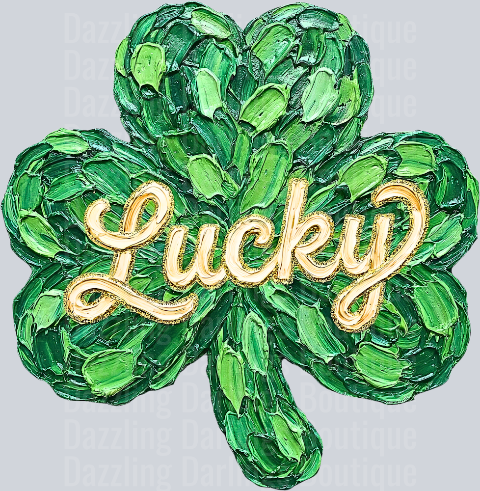 BRUSHSTROKE LUCKY SHAMROCK ST PATRICKS DAY