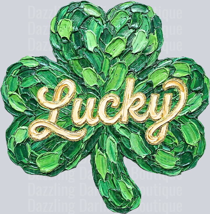 BRUSHSTROKE LUCKY SHAMROCK ST PATRICKS DAY
