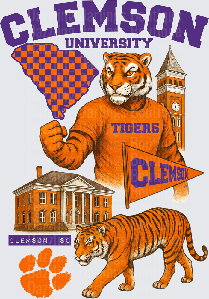 Clemson University Tigers Mascot South Carolina Collage