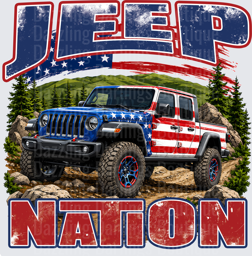Patriotic Jeep Gladiator American Flag Stars Stripes Nation