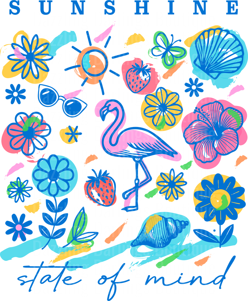 Sunshine State of Mind Tropical Summer Vibes with Flamingo