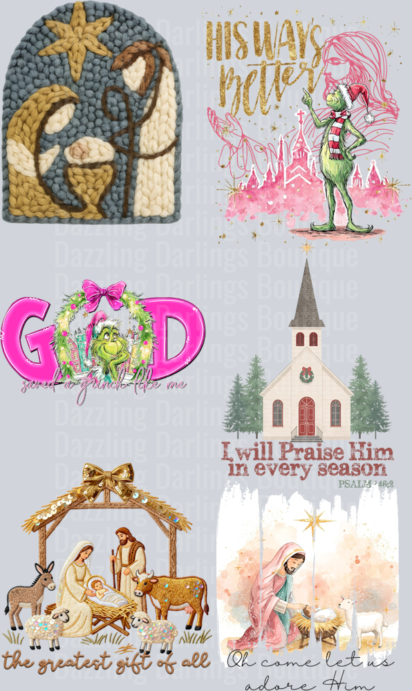 FAITHFUL CHRISTMAS PREMADE GANG SHEET 22X36