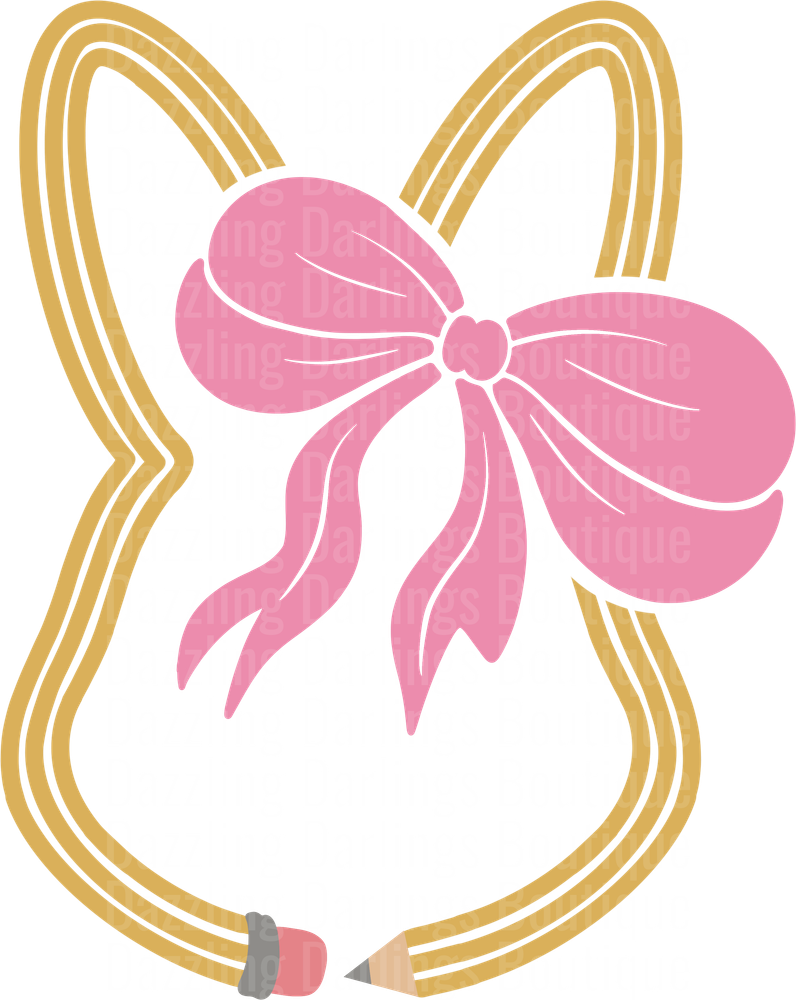 EASTER BUNNY SILHOUETTE WITH COQUETTE BOW