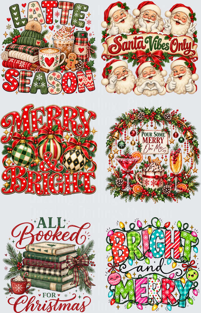 Christmas Premade 6 All Booked Bright And Merry Santa Faces
