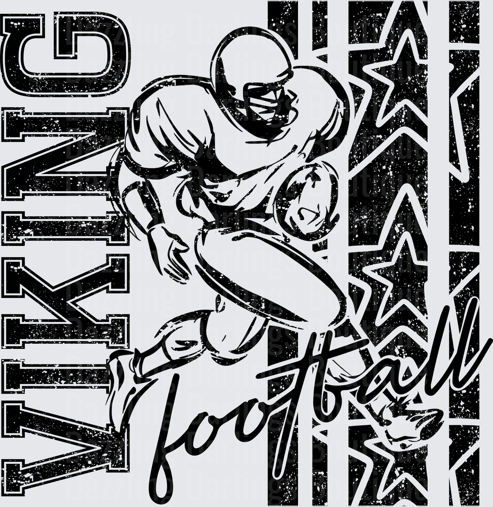 Viking Football Player Running Back Grunge Stars Design