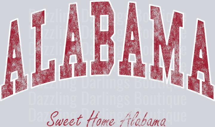 Alabama Roll Tide Distressed Arch Letters Sweet Home