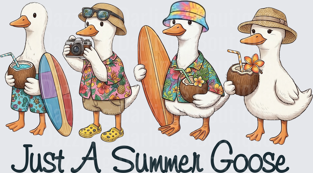 Just A Summer Goose Tropical Beach Vacation Geese Quartet