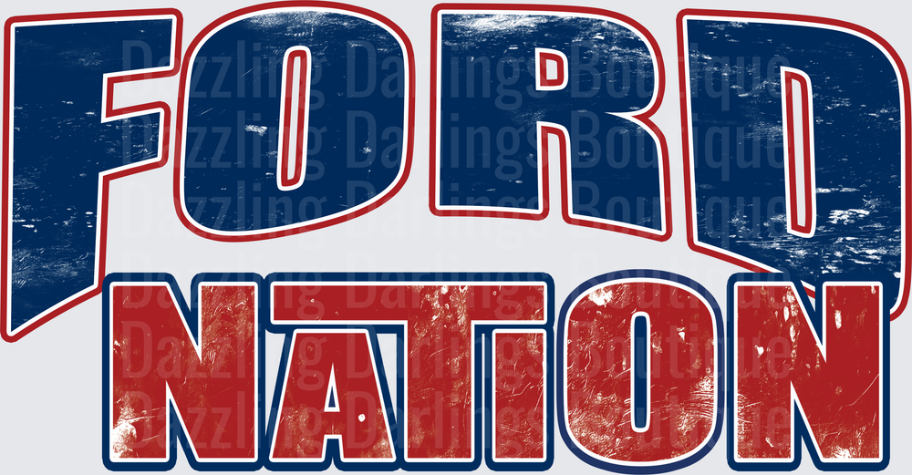 Ford Nation Distressed Vintage Logo Design