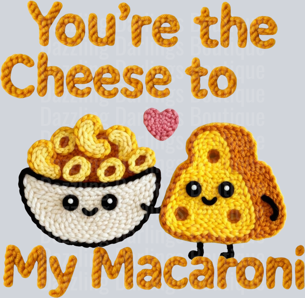 Latch Hook Funny Food Cheese to my Macaroni