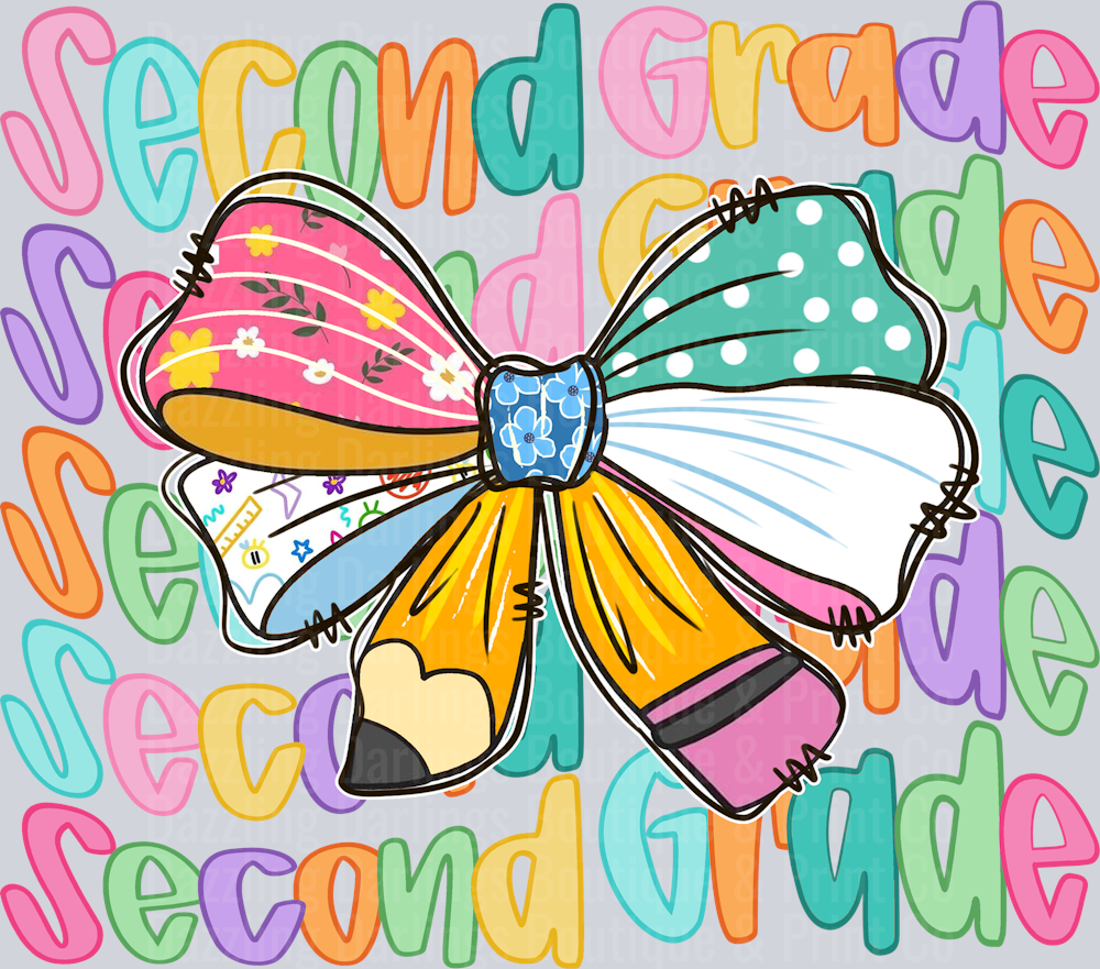 BACK TO SCHOOL TEACHER DTF TRANSFER SECOND GRADE