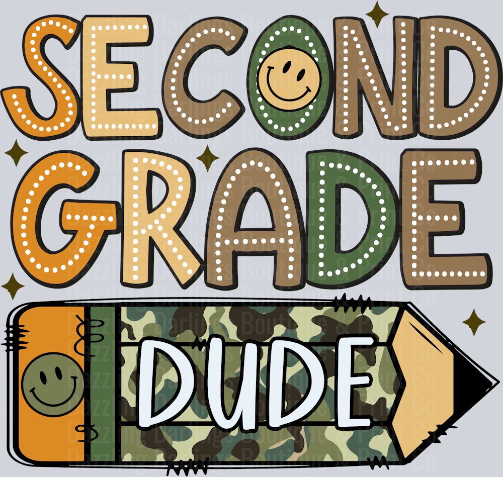 SECOND GRADE DUDE CAMO PENCIL