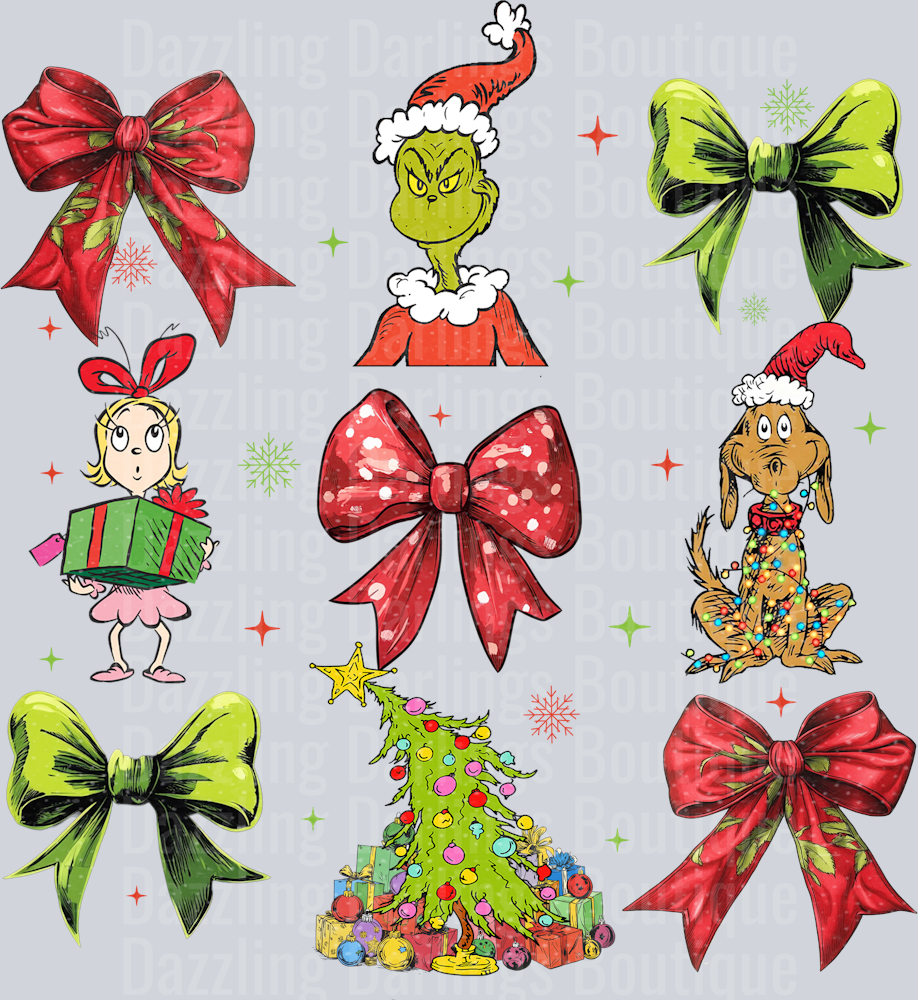 grinch bow collage