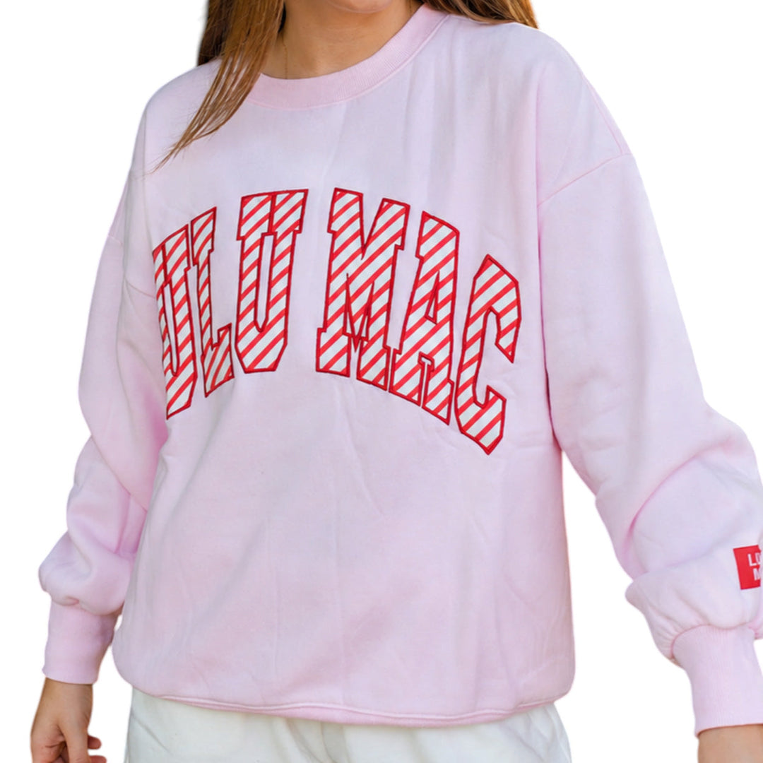 Lulu Mac Candy Cane Sweatshirt - Light Pink