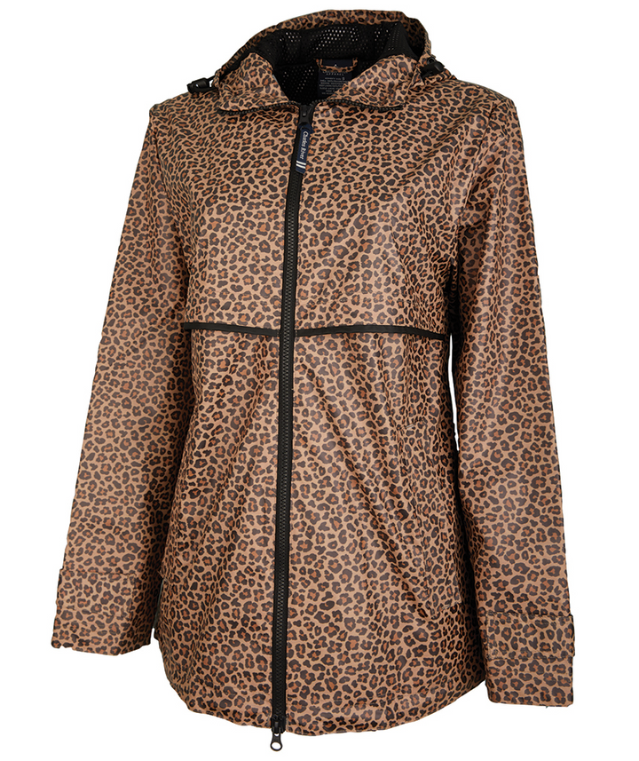 CHARLES RIVER APPAREL Women's Animal Print New Englander® Rain Jacket Free Monogramming with your initials (or choose to leave blank) Gift for Her