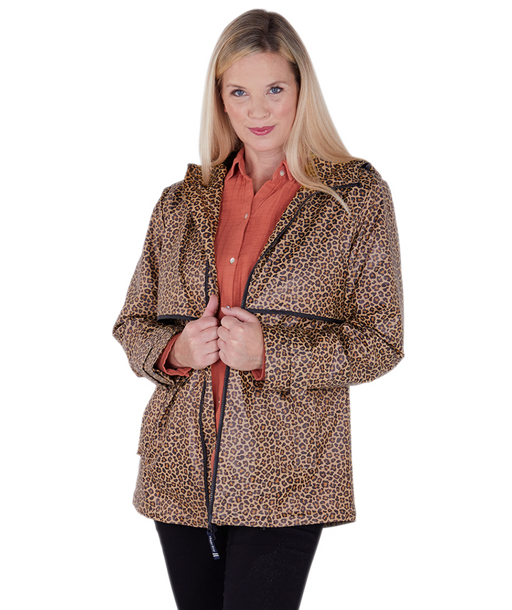 CHARLES RIVER APPAREL Women's Animal Print New Englander® Rain Jacket Free Monogramming with your initials (or choose to leave blank) Gift for Her