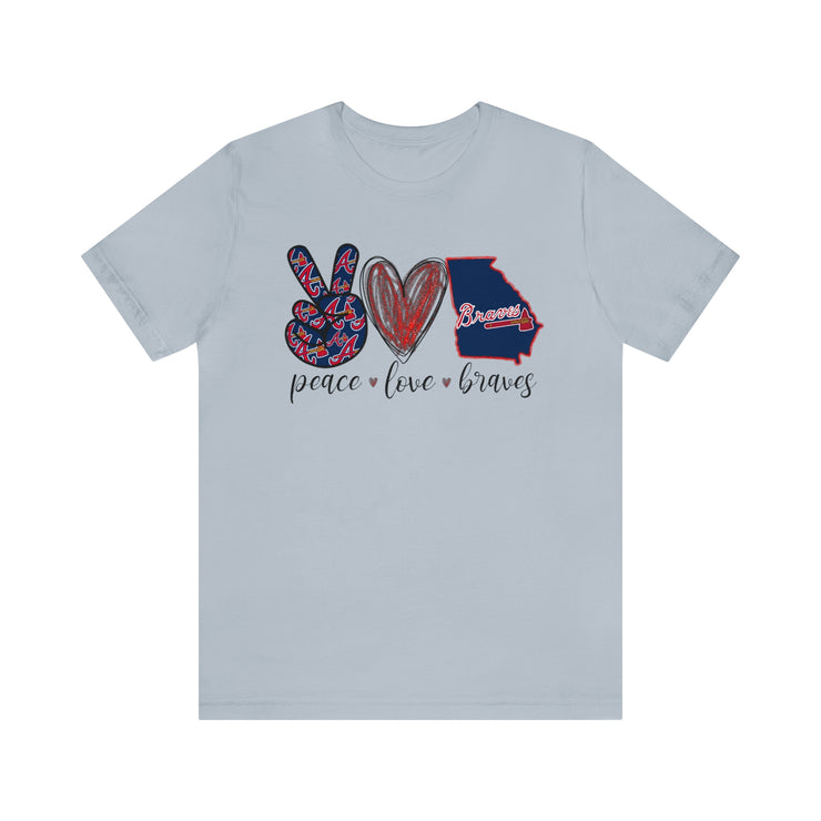 Peace Love Braves Bella Canvas Tee – Dazzling Darlings Boutique