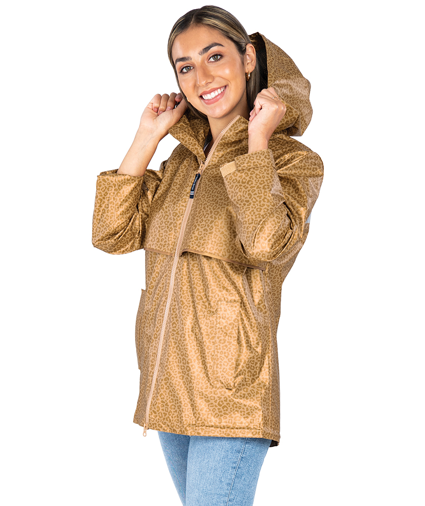 CHARLES RIVER APPAREL Women's Animal Print New Englander® Rain Jacket Free Monogramming with your initials (or choose to leave blank) Gift for Her